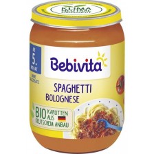 Био ястие Bebivita - Спагети болонезе, 190 g