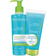 Bioderma Sébium Комплект - Измиващ гел, 2 х 200 ml (Лимитирано) -1