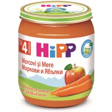 Био плодово пюре Hipp - Морков и ябълка, 125 g