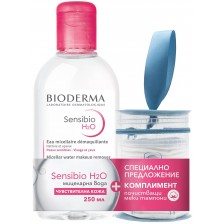 Bioderma Sensibio Комплект - Мицеларна вода H2O, 250 ml + Меки тампони (Лимитирано) -1