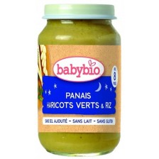 Био зеленчуково пюре Babybio - Пащърнак, зелен фасул и ориз, 200 g -1