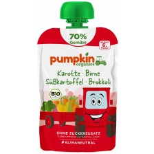 Био пюре Pumpkin Organics - Пауч с морков, круша и сладък картоф, 100 g -1