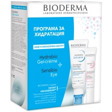Bioderma Hydrabio & Sensibio Комплект - Хидратиращ гел-крем и Околоочен крем, 40 + 15 ml (Лимитирано) -1