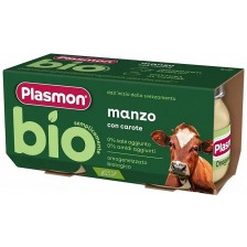 Био пюре Plasmon - Говеждо с моркови, 6 м+, 2 х 80 g -1