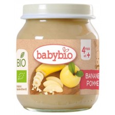 Био плодово пюре Babybio - Ябълка и банан, 130 g