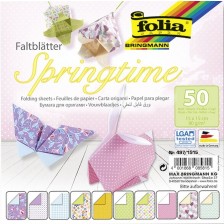 Блокче с хартии за оригами Folia - Пролет, 50 листа