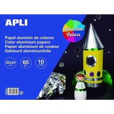 Блокче APLI - Хартия, металик, 10 листа, различни цветове