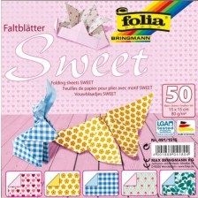 Блокче с хартии за оригами Folia - Sweet, 50 листа -1