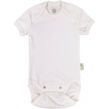 Боди с къс ръкав Bio Baby - органичен памук, 62 cm, 3-4 месеца, бяло