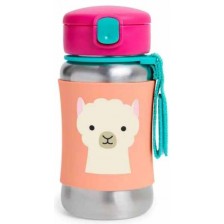 Бутилка от неръждаема стомана Skip Hop Zoo- Лама, 350 ml