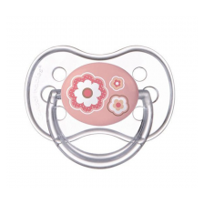Силиконова залъгалка Canpol Newborn Baby, с форма на черешка, 6-18 месеца, розова -1