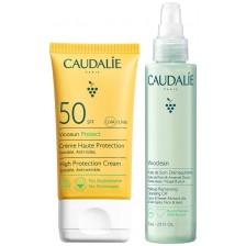 Caudalie Vinoclean & VP Комплект -  Почистващо олио и Слънцезащитен крем, SPF50, 75 + 50 ml -1