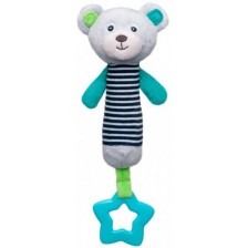 Мека играчка с чесалка и дрънкалка Canpol - Bears, сива -1