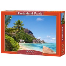 Пъзел Castorland от 3000 части - Тропически плаж, Сейшелите -1