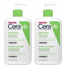 CeraVe Комплект - Хидратиращ измиващ крем за лице и тяло, 2 x 473 ml