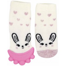 Чорапи с чесалка за зъби BabyJem - Girl, 6-12 месеца, Pink -1