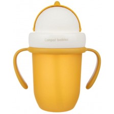 Canpol Чаша с Flip-top сламка Matte Pastels, 210мл., жълта