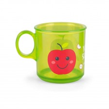 Чаша с дръжка и нехлъзгащо се дъно Canpol - Зелена, ябълка -1
