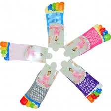 Чорапи за йога с шарени пръсти Maxima, размер 35 - 39, асортимент