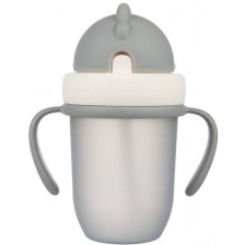 Чаша с Flip-top сламка Canpol babies - Matte Pastels,  210 ml, сива