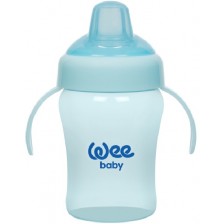Неразливаща чаша с дръжки Wee Baby - Colorful, 240 ml, синя -1