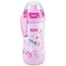 Чаша с клапа NUK - Junior Cup, за момиче, 18 m+, 300 ml  -1