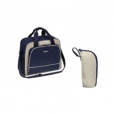 Чанта за количка Babyono - Basic, тъмносиньо и сиво, с термочанта -1