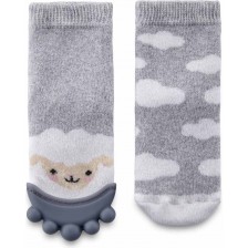 Чорапи с чесалка за зъби BabyJem - Boys, 6-12 месеца, Grey -1