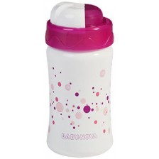 Baby Nova Чаша със силиконова сламка- 340 ml, розова