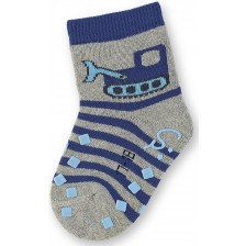 Чорапи за пълзене Sterntaler - Багер, 23-24 размер, сиви -1