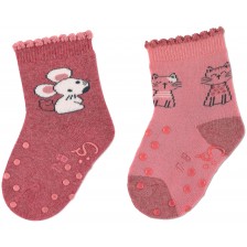 Чорапи със силиконови бутончета Sterntaler - Мишле, 21/22 размер, 18-24 месеца, 2 чифта -1