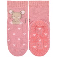 Чорапи със силиконова подметка Sterntaler - с мишле, 25/26 размер, розови