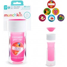 Чаша със стикери Munchkin - Pink, 266 ml -1