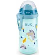 Чаша със сламка Nuk - Flexi Cup, 12м+, 300 ml, синя -1