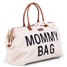 Чанта за принадлежности Childhome - Mommy Bag, Teddy, бяла -1