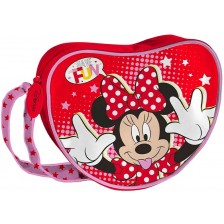 Чанта за рамо Coriex Minnie Mouse - Във формата на сърце, с едно отделение