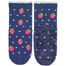 Чорапи със силиконова подметка Sterntaler - Ягоди, 25/26 размер, сини -1
