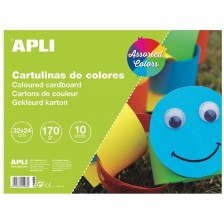 Блокче за рисуване APLI - Цветно, 10 листа, 10 цвята -1