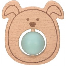 Дървена гризалка Lassig - Little Chums Dog, синя -1