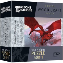 Дървен пъзел Trefl от 500+1 части - Древният червен дракон -1
