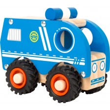 Дървена играчка Small Foot - Полицейска кола, синя -1
