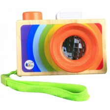 Дървена играчка Acool Toy - Цветен фотоапарат с калейдоскоп -1
