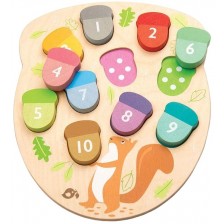 Дървена образователна игра Tender Leaf Toys - Колко са жълъдите -1