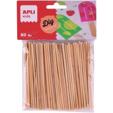 Дървени мини пръчици Apli Kids - 100 mm, 80 броя