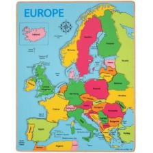 Дървен пъзел Bigjigs - Карта на Европа