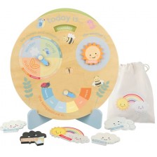 Дървена играчка Orange Tree Toys - Обучителен часовник за времето -1