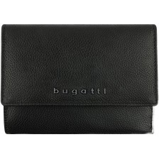 Дамски кожен портфейл Bugatti Bella - Flip, RFID защита, черен -1