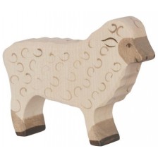 Дървена фигурка Holztiger - Изправена овца -1