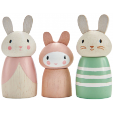 Дървени фигурки Tender Leaf Toys - Семейство зайчета