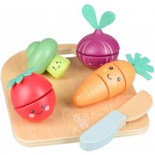 Дървен игрален комплект Orange Tree Toys - Зеленчуци за рязане, 10 части -1